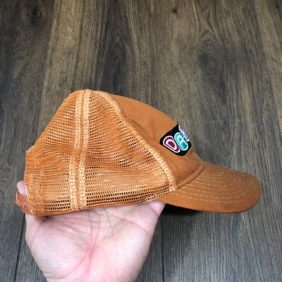 Vintage Dakine Embroidered Made in USA Trucker Hat Orange Snapback OSFM - Picture 5 of 9